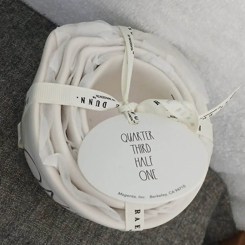 White matte ceramic measuring cups by Rae Dunn - Picture 3 of 3